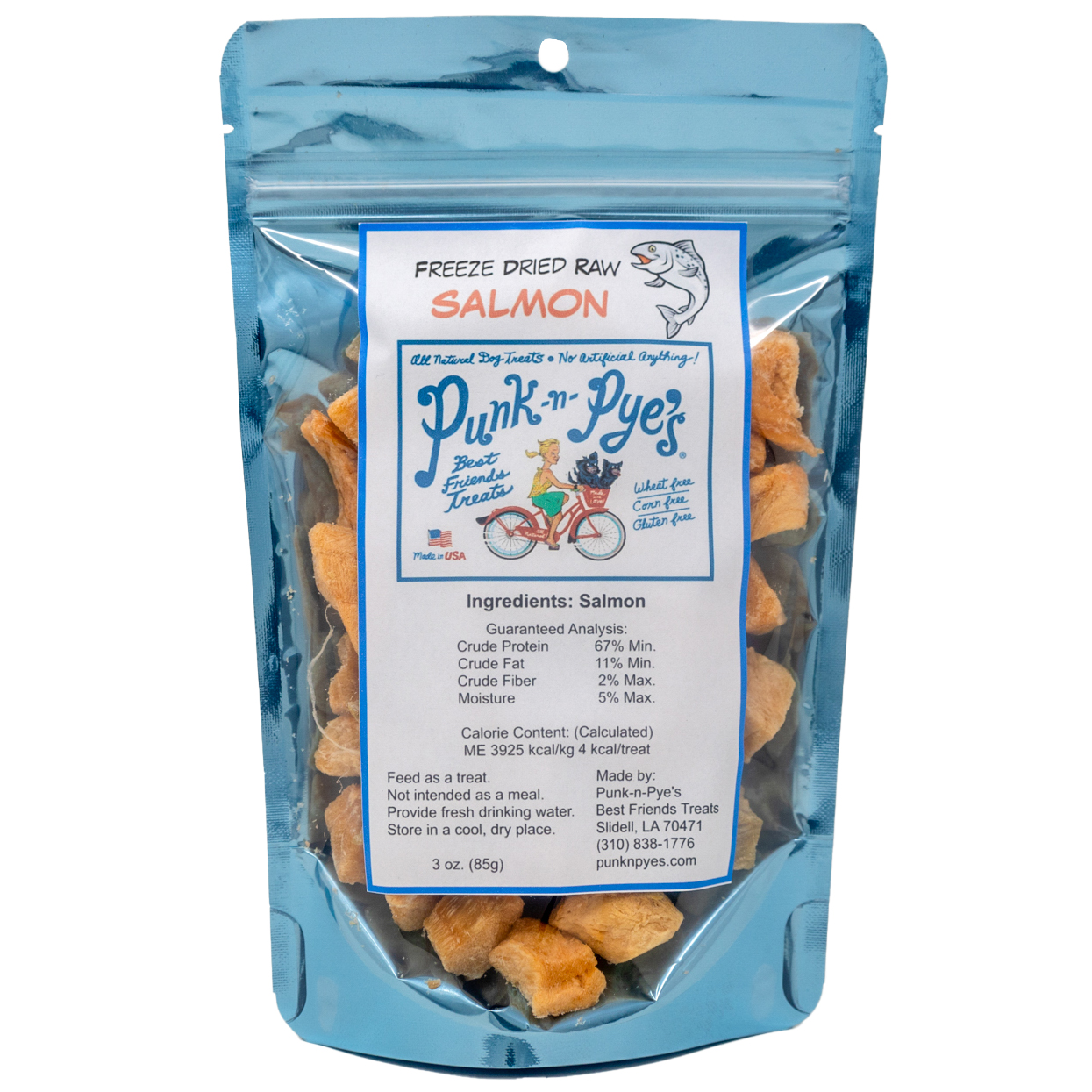Punkandyo 3枚入り Freeze Dried Raw Salmon Filet Treats | Punk-n-Pye's Best Friends